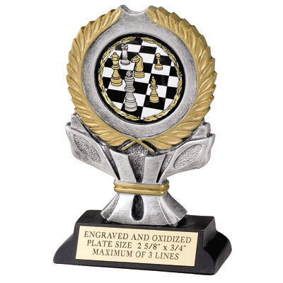 5-3/4 INCH RESIN WREATH TROPHY, TAKES 2 INCH INSERT