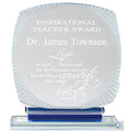 5-3/4 x 4-3/4 INCH AURORA BLUE CRYSTAL AWARD BLUE BASE