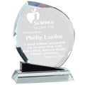 5-3/4 x 7-3/4 OPTICAL CRYSTAL FLAME AWARD ON BLACK BASE