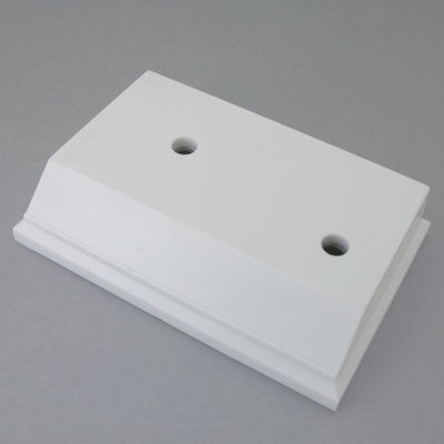 5-3/8 X 3-5/8 X 1-1/8 WHITE PLASTIC BASE