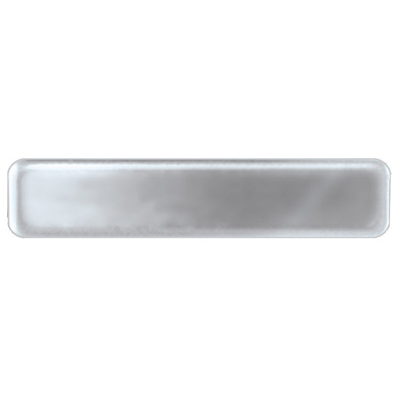 5/8 INCH X 2-1/2 INCH SATIN NICKEL NAME BADGE WITH FUSED POSTS AND CLUTCH BACK