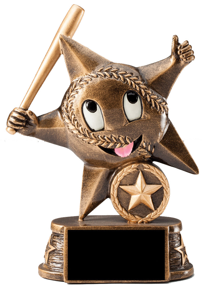 5 INCH BASEBALL PARTICIPATION RESIN STAR TROPHY