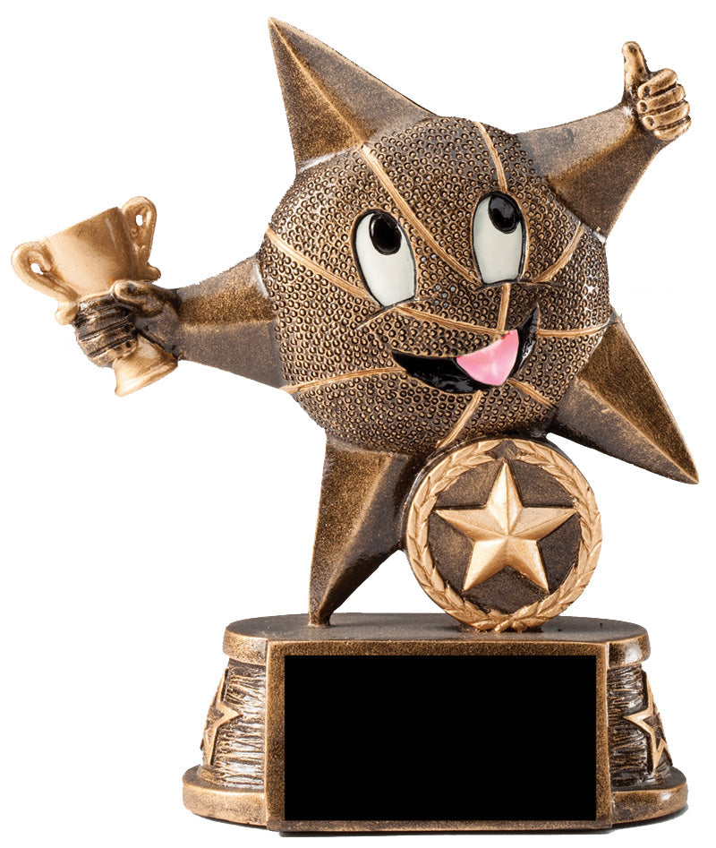 5 INCH BASKETBALL PARTICIPATION RESIN STAR TROPHY
