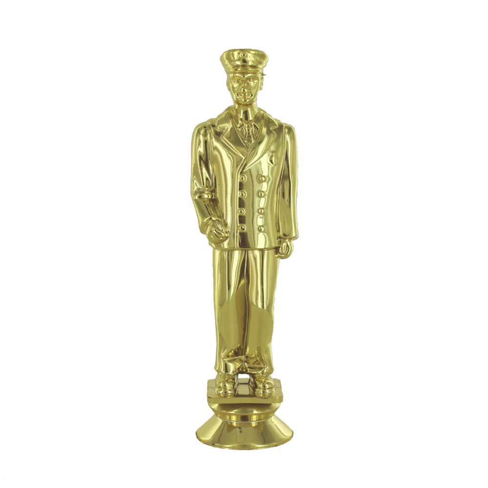 5 INCH GOLD PLASTIC FIREMAN DRESS UNIFORM FIGURE