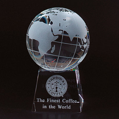 5 INCH OPTICAL CRYSTAL GLOBE ON BASE