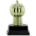 5 INCH PUMPKIN TROPHY ON BLACK & GOLD SIMULATED MARBLE BASE