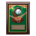 5 X 7 INCH BASEBALL DIGITAL PHOTO PLAQUE WITH GOLD ALUMINUM ENGRAVING PLATE