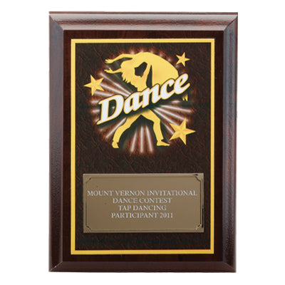 5 X 7 INCH DANCE DIGITAL PHOTO PLAQUE WITH GOLD ALUMINUM ENGRAVING PLATE