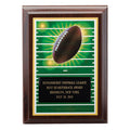5 X 7 INCH FOOTBALL DIGITAL PHOTO PLAQUE WITH BLACK ENGRAVING PLATE