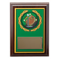 5 X 7 INCH GREEN DIGITAL PHOTO PLAQUE WITH GOLD ALUMINUM ENGRAVING PLATE TAKES MYLAR MYLAR