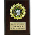 5 X 7 INCH PLAQUE WITH BLACK PLATE, PLASTIC WREATH TAKES INSERT