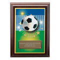 5 X 7 INCH SOCCER DIGITAL PHOTO PLAQUE WITH GOLD ALUMINUM ENGRAVING PLATE
