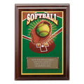 5 X 7 INCH SOFTBALL DIGITAL PHOTO PLAQUE WITH GOLD ALUMINUM ENGRAVING PLATE