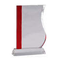 8-1/2 X 5 INCH OPTICAL CURVED SIDE CRYSTAL SHAPE WITH RED TRIM