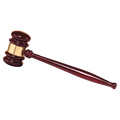 10" Rosewood Piano Finish Gavel with a Gold Gavel Band