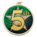 2-1/4 Inch in Diameter Round 5th Place Gold Medal with Mylar Front Detailing and Customizable Back
