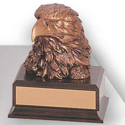 6-1/2 INCH EAGLE HEAD TROPHY, BRONZE ELECTROPLATED