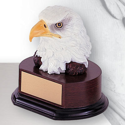 6-1/2 INCH EAGLE HEAD TROPHY, HAND PAINTED