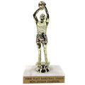 6-1/2 INCH MALE BASKETBALL TROPHY FIGURE ON MARBLE BASE