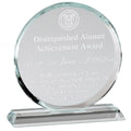 6-1/2 x 6-1/2 INCH ROUND OPTICAL CRYSTAL AWARD