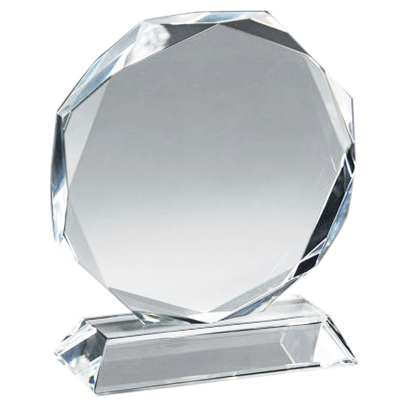 6-1/2 x 7-/12 INCH OPTICAL CRYSTAL OCTAGON AWARD