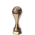 6 INCH BASKETBALL TROPHY SCULPTED HEAVY WEIGHTED ANTIQUE TWO-TONE GOLD FINISH
