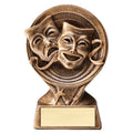 6 INCH DRAMA ARTS RESIN TROPHY ANTIQUE GOLD FINISH