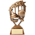 6 INCH ANTIQUE GOLD BANNER CRICKET RESIN TROPHY
