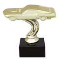 6 INCH CAMARO GOLD FIGURE ON BLACK MARBLE BASE