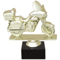 6 INCH MOTORCYCLE GOLD FIGURE ON BLACK MARBLE BASE