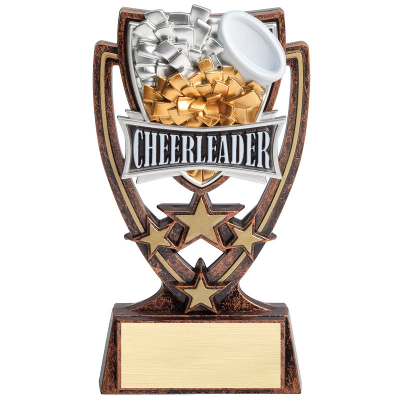 6 INCH PLASTIC MOLDED CHEERLEADER TROPHY