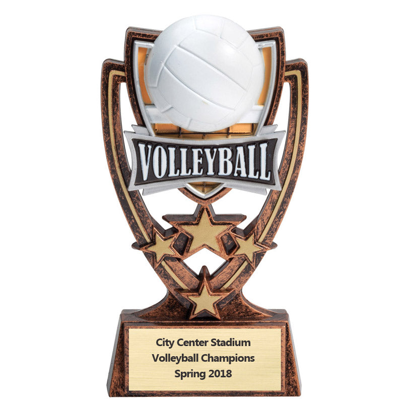 6 INCH PLASTIC MOLDED VOLLEYBALL TROPHY