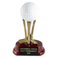 6 INCH RESIN GOLF BALL ON CLUBS TROPHY