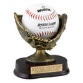 6  INCH RESIN SOFTBALL GLOVE ON BASE