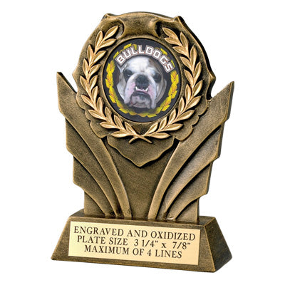 6 INCH RESIN WREATH TROPHY, TAKES 2 INCH INSERT
