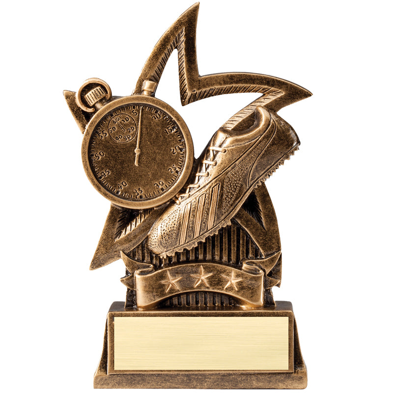6 INCH TRACK SWEEPING STAR RESIN TROPHY
