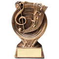 6 INCH MUSIC RESIN TROPHY ANTIQUE GOLD FINISH