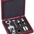 6 PIECE WINE GIFT SET ROSEWOOD FINISH