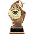 6" RESIN SWEEPING STAR TROPHY ANTIQUE GOLD