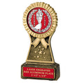6 INCH  ROSETTE RESIN TROPHY, 2 INCH  MYLAR - No Plate