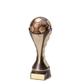 6 INCH SOCCER BALL SCULPTED HEAVY WEIGHTED PLASTIC TROPHY ANTIQUE GOLD