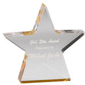 6"X 1" CLEAR ACRYLIC STAR WITH REFLECTIVE GOLD BASE