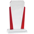 6 x 10 INCH OPTICAL CRYSTAL SLANTED TOWER WITH RED ACCENTED SIDE