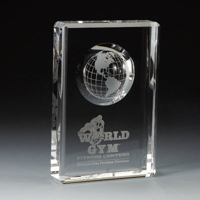 6 X 4 OPTICAL CRYSTAL WITH RECESSED GLOBE