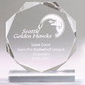 6 INCH X 6 INCH X 3/4 INCH CLEAR OCTAGON SHAPE ACRYLIC AWARD BEVELED POLISHED EDGES