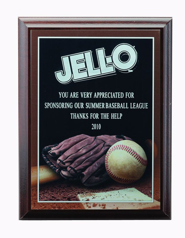 6 X 8 INCH BASEBALL PHOTO SPORTS PLAQUE WITH LASER ENGRAVED PLATE