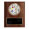 6 X 8 INCH DARK CHERRY FINISH AND CAST STONE RESIN MUSIC PLAQUE