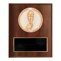 6 X 8 INCH DARK CHERRY FINISH AND CAST STONE RESIN TORCH PLAQUE
