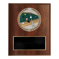 6 x 8 INCH DARK CHERRY FINISH PLAQUE WITH BILLIARDS CAST STONE RESIN PLAQUE MOUNT