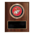 6 X 8 INCH DARK CHERRY FINISH PLAQUE WITH U.S. MARINE CORPS CAST STONE RESIN PLAQUE MOUNT